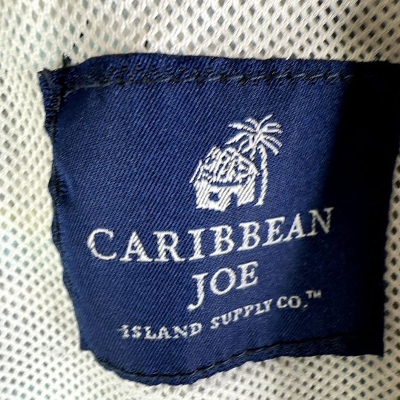 Caribbean Joe Mens Swim Trunks Large Aqua Green Gray Plaid Hawaiian Pocket GUC - Picture 3 of 14